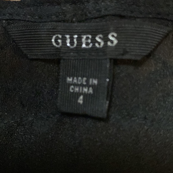 LBD: Black Guess mini dress with lace, side zipper, 100% polyester. - Picture 4 of 6